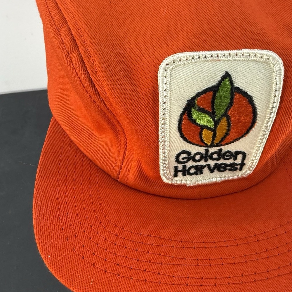 Vintage Golden Harvest Hat Cap Ear Flaps Trapper Orange Fitted 7 K-Brand - Picture 2 of 13